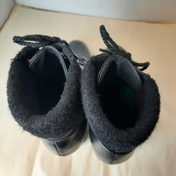 Bamboo Rattle Womens Faux Leather Lace Up Heels Ankle‎ Boots Size 9 Black - Picture 7 of 9